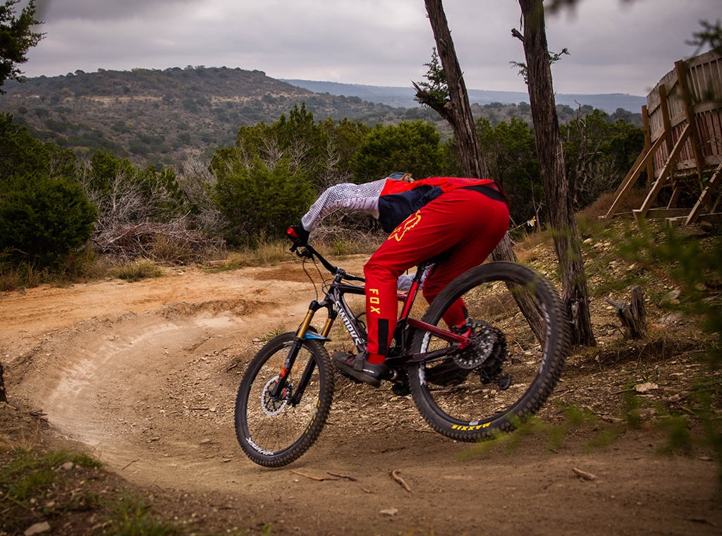 Rider approaching berm