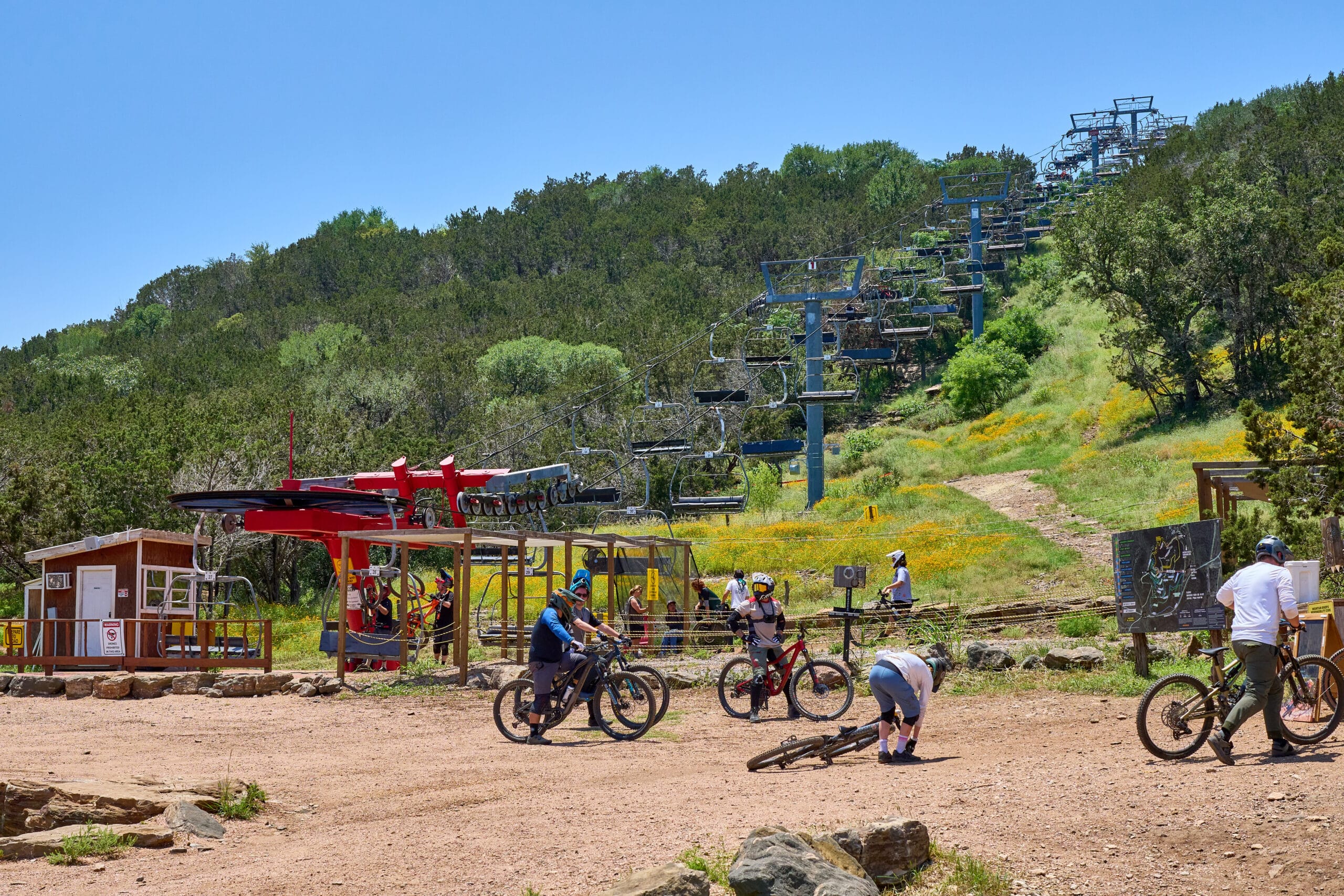 The Texas Eagle, Texas' only lift at Spider Mountain Bike Park.